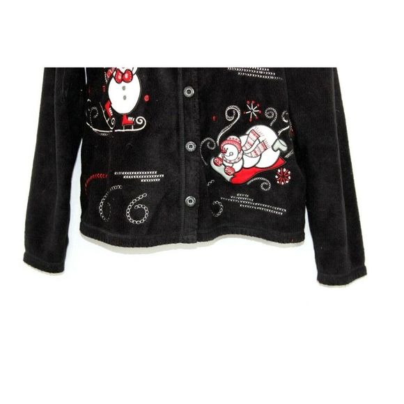 WOMEN'S FASHION BUG SNOWMAN FLEECE JACKET-SIZE: Medium Christmas - Picture 8 of 11
